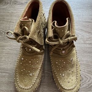 ZADIG & VOLTAIRE Santa Fe Suede Ankle Boots w/ Studs